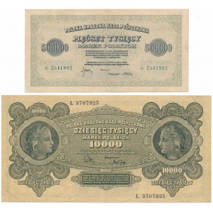 10.000 mkp 1922 und 500.000 mkp 1923 - Satz (2 St.)