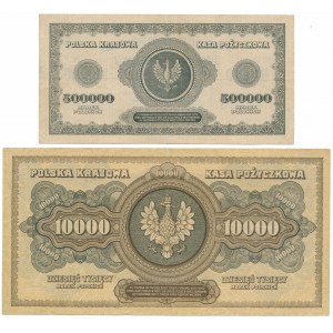 10.000 mkp 1922 i 500.000 mkp 1923 - zestaw (2szt)