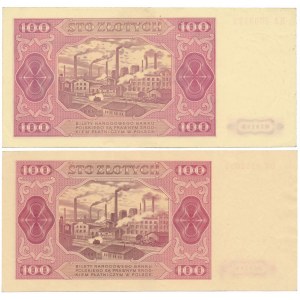 100 złotych 1948 - KA i DW - zestaw (2szt)