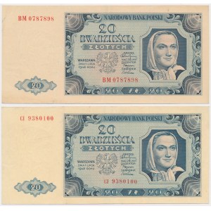 20 złotych 1948 - BM i CI - zestaw (2szt)
