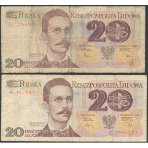 Solidarität, 20 Zloty 1982 - Solidarność Walcząca und EINE Briefmarke (2 Stk.)