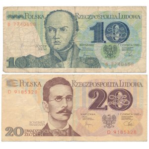 Solidarität, 10 und 20 Zloty 1982 - Briefmarke Break Through Fear and Solidarity Lives.... (2pc)