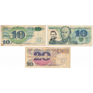 Solidarität, 10 und 20 Zloty 1982 - Briefmarke WAŁĘSA und Wenn du zur Urne willst (3 St.)