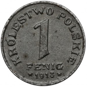 Kingdom of Poland, 1 fenig 1918 - dot after F