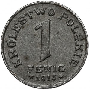 Królestwo Polskie, 1 fenig 1918 - kropka po F