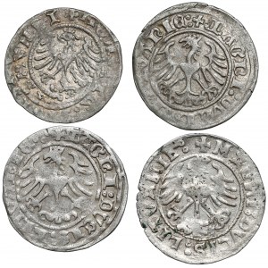Sigismund I. der Alte, Halbpfennig Wilna und Krakau 1507-1520 (4 Stück)