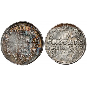 Sigismund III Vasa, Trojak Poznań 1595 and Bydgoszcz 1597 (2pcs)