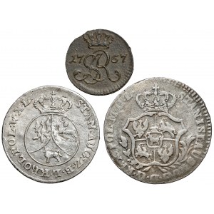 Poniatowski, 1767 Schellack, 1767 FS Halbgold und 1790 10 Pfennige (3Stück)