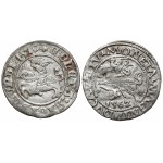 Sigismund I. der Alte und II. Augustus, Vilnius 1510 und 1562 halber Pfennig mit TOPOR (2 Stück)