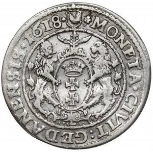 Zikmund III Vasa, Ort Gdaňsk 1618 - datum mezi hvězdami - RARE