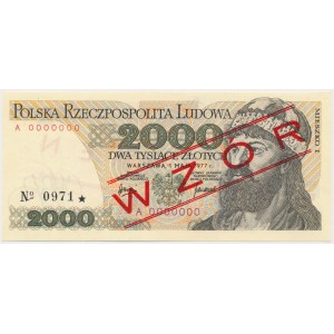 2.000 złotych 1977 - WZÓR - A 0000000 - No.0971