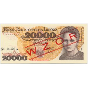 20.000 złotych 1989 - WZÓR - A 0000000 - No.0450