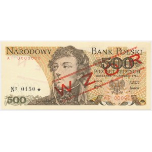 500 złotych 1976 - WZÓR - AF 0000000 - No.0150