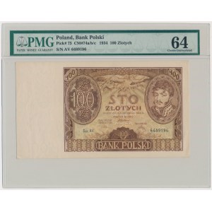 100 Zloty 1934 - zwei Striche im Wasserzeichen