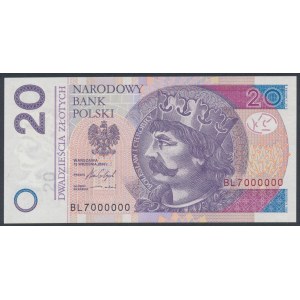 20 PLN 2016 BL - 7000000 - miliónový