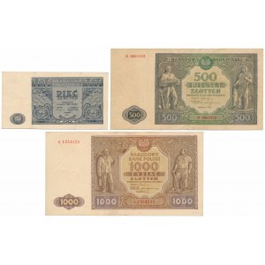 5, 500 a 1 000 zlotých 1946 (3ks)