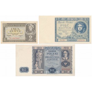 Zestaw ładnych banknotów z lat 1930-1936 (3szt)