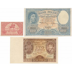 Set of Polish banknotes from 1919-1932 (3pcs)
