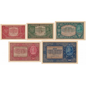 Set from 1 - 100 mkp 08.1919 (5pcs)