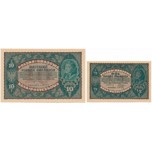 Set of 10 mkp 08.1919 and 1/2 mkp 02.1920 (2pcs)