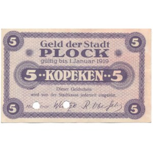 Plock, 5 kopecks (valid until 1.1.1919) - erased