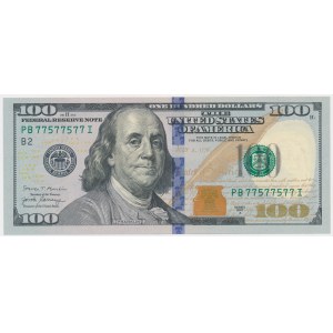 USA, 100 Dollars 2017 - numer radarowy - 77577577