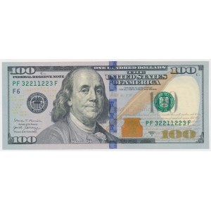 USA, 100 Dollars 2017 - numer radarowy - 32211223