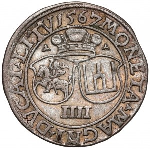 Sigismund II Augustus, Vierfaches Vilnius 1567 - LI / LITV - selten