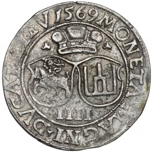 Sigismund II Augustus, Fourfold Vilnius 1569 - shield with indentation