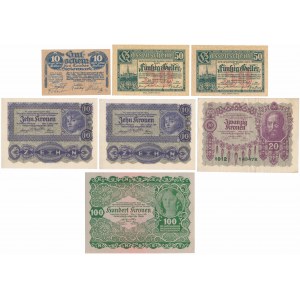 Austria, set of banknotes and vouchers (7pcs)