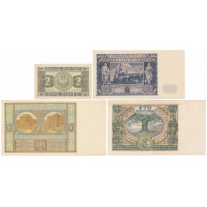 Satz polnischer Banknoten von 1929-36 (4 Stck.)