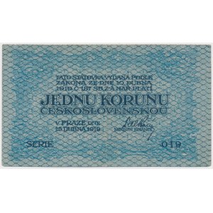 Czechoslovakia, 1 Koruna 1919