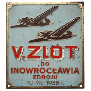 Airplane placard V rally to Inowrocław Zdrój 10.VII.1938, signed Rausch Torun