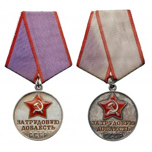 SSSR, Medaile za statečnost zaměstnanců od roku 1948, sada (2ks)