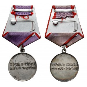 ZSSR, medaila za statočnosť zamestnancov od roku 1948, sada (2ks)