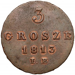 Varšavské knížectví, 3 groše 1813 IB