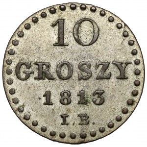 Księstwo Warszawskie, 10 groszy 1813 IB - piękny