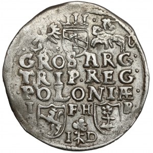 Zygmunt III Waza, Trojak Poznań 1596 ID - data na awersie