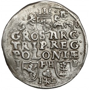 Sigismund III Vasa, Trojak Poznań 1596 ID - date on obverse