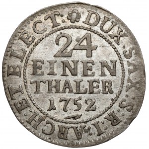 August III Sas, 1/24 thaler 1752 FWóF, Dresden