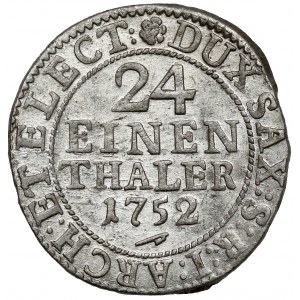 August III Sas, 1/24 thaler 1752 FWôF, Drážďany
