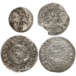 Sigismund I, II and Louis Jagiellon, Two-dollar and half-penny, set (4pcs)