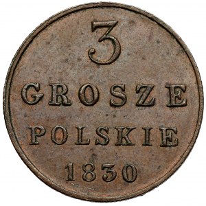 3 Polish pennies 1830 FH - new minting - beautiful