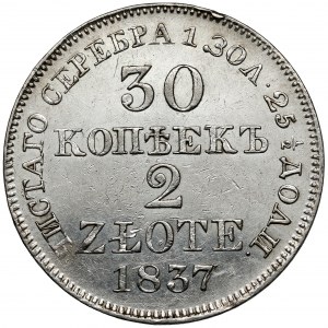 30 kopejok = 2 zloté 1837 MW, Varšava