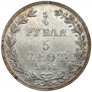 3/4 ruble = 5 zlotys 1841 MW, Warsaw