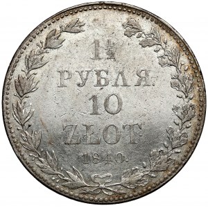 1-1/2 rubľa = 10 zlotých 1840 MW, Varšava - RARE