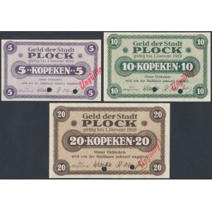 Plock, 5, 10 and 15 kopecks (valid until 1.1.1919) - UNGULTIG (3pc)