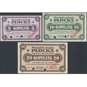 Plock, 5, 10 and 15 kopecks (valid until 1.1.1919) - UNGULTIG (3pc)