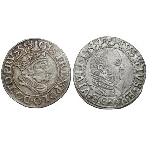 Sigismund I the Old and Albrecht, Grosz Gdansk 1538 and Königsberg 1544 (2pc)