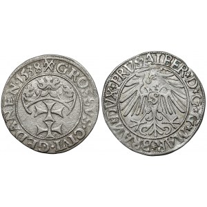 Sigismund I the Old and Albrecht, Grosz Gdansk 1538 and Königsberg 1544 (2pc)